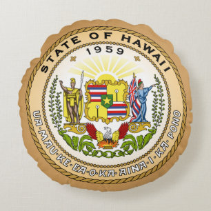 Staatszegel van Hawaii Rond Kussen