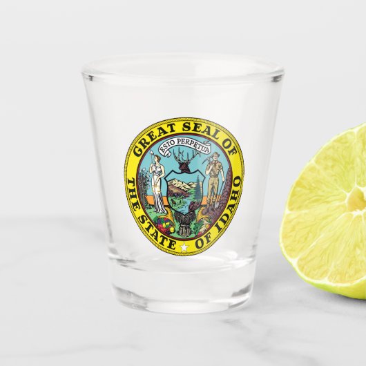 Staatszegel van Idaho Shot Glas (Voorkant)