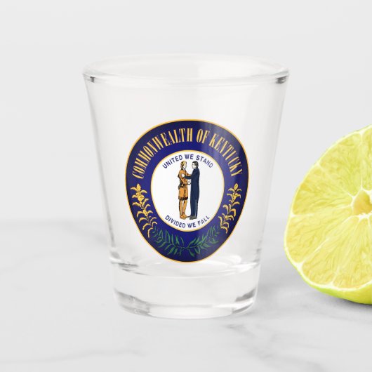 Staatszegel van Kentucky Shot Glas (Voorkant)