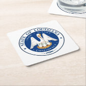 Staatszegel van Louisiana Kartonnen Onderzetters (Schuin)