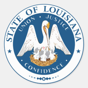 Staatszegel van Louisiana Ronde Sticker