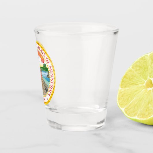 Staatszegel van Minnesota Shot Glas (Rechts)