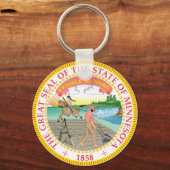 Staatszegel van Minnesota Sleutelhanger (Voorkant)