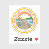 Staatszegel van Minnesota Sticker (Vel)