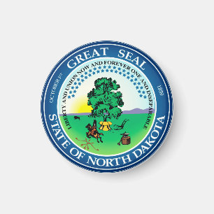 Staatszegel van North Dakota Magneet