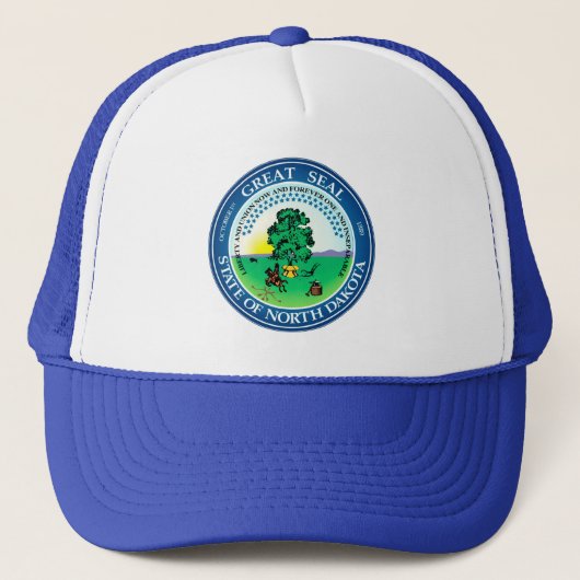 Staatszegel van North Dakota Trucker Pet (Voorkant)