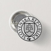 Staatszegel van Slowakije Ronde Button 3,2 Cm (Voorkant /achterkant)