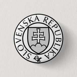 Staatszegel van Slowakije Ronde Button 3,2 Cm