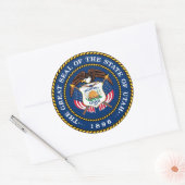 Staatszegel van Utah Ronde Sticker (Envelop)