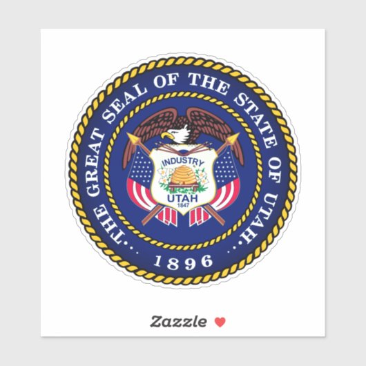 Staatszegel van Utah Sticker (Vel)