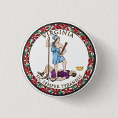 Staatszegel van Virginia Ronde Button 3,2 Cm (Voorkant)