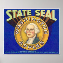  Staatszegel Washington Appels Seattle Fruit