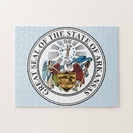 Staatzegel van Arkansas. Legpuzzel (Horizontaal)