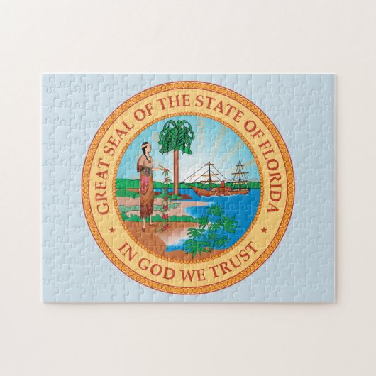 Staatzegel van Florida. Legpuzzel (Horizontaal)