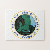 Staatzegel van Indiana. Legpuzzel (Horizontaal)