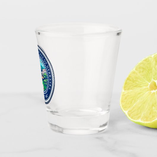 Staatzegel van Nebraska Shot Glas (Rechts)