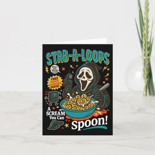 Stab-a-loops Horror Cereal Box Halloween Killer Ba Kaart (Voorkant)