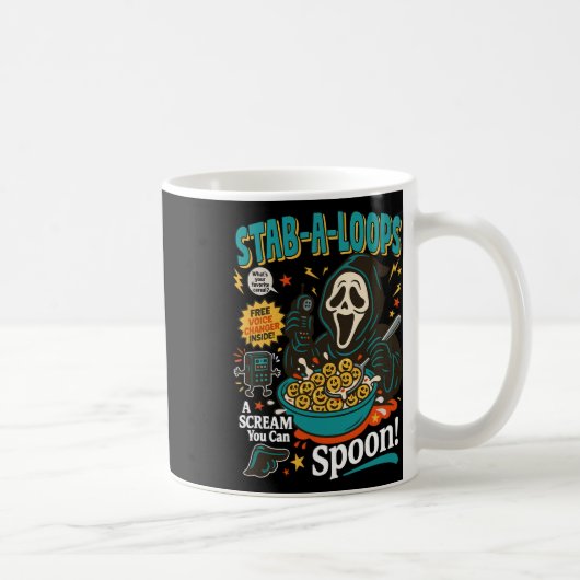 Stab-a-loops Horror Cereal Box Halloween Killer Ba Koffiemok (Rechts)