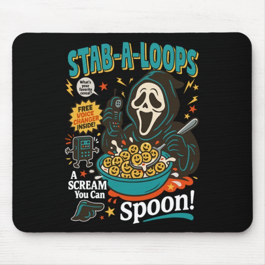 Stab-a-loops Horror Cereal Box Halloween Killer Ba Muismat (Voorkant)
