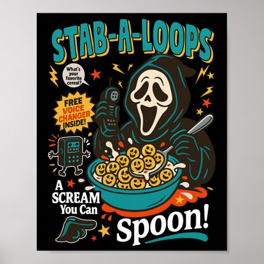 Stab-a-loops Horror Cereal Box Halloween Killer Ba Poster (Voorkant)