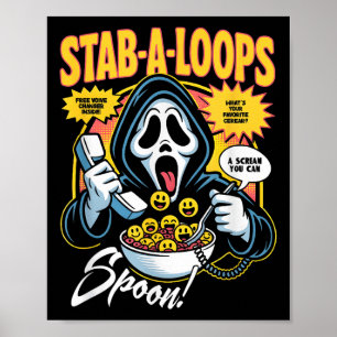 Stab-a-loops Horror Graanreepdoos Halloween Poster