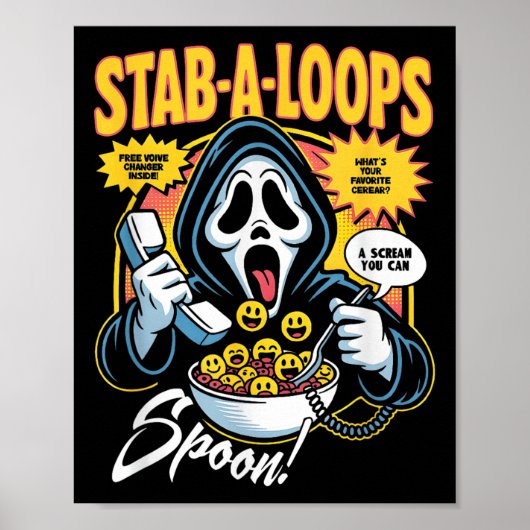 Stab-a-loops Horror Graanreepdoos Halloween Poster (Voorkant)