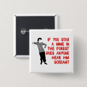 Stab A Mime Funny Button Badge Humor (Voorkant /achterkant)