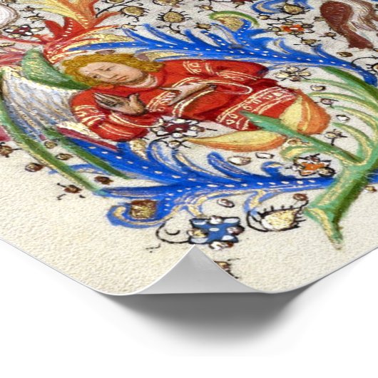 Stabat Mater Dolorosa Crucifix Medieval Manuscript Poster (Hoek)