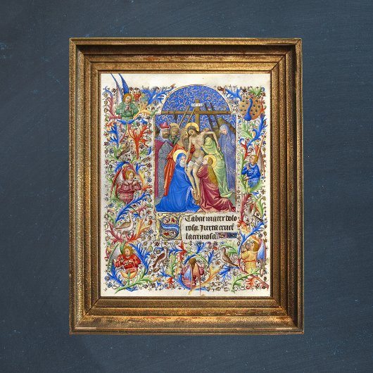 Stabat Mater Dolorosa Crucifix Medieval Manuscript Poster