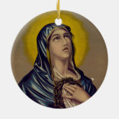 Stabat Mater Onze Lieve Vrouw van Smarten Devotion Keramisch Ornament (Achterkant)