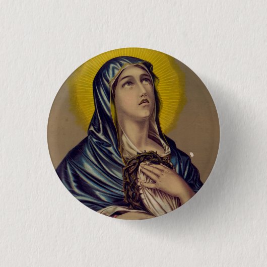 Stabat Mater Onze Lieve Vrouw van Smarten Devotion Ronde Button 3,2 Cm (Voorkant)
