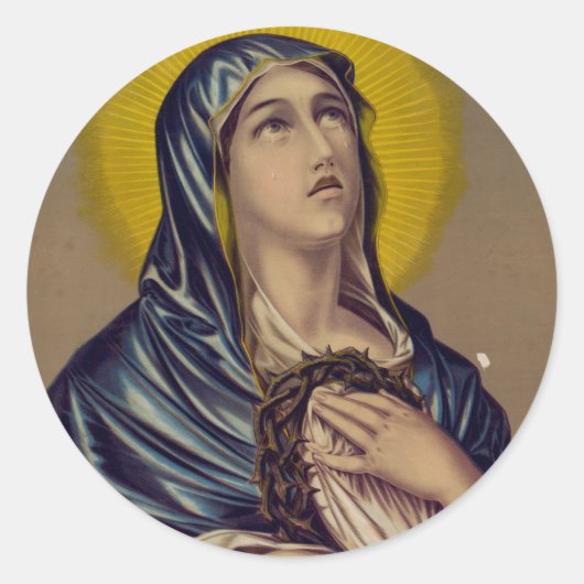 Stabat Mater Onze Lieve Vrouw van Smarten Devotion Ronde Sticker (Voorkant)