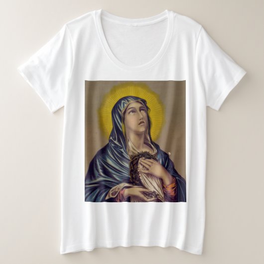 Stabat Mater Onze Lieve Vrouw van Verdriet Grote Maat T-shirt (Design voorkant)