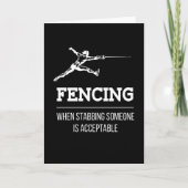 Stabbing Someone Fencing Fencer Epee Kaart (Voorkant)