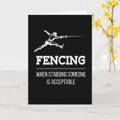 Stabbing Someone Fencing Fencer Epee Kaart (Gele Bloem)