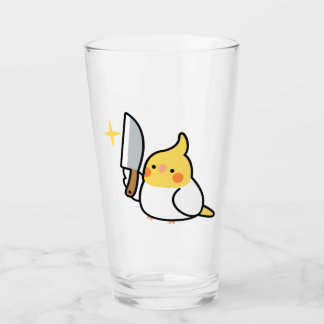 Stabby Cockatiel (Lutino) Glass Cup Glas