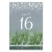 Stabelnummers winterbruiloft grijze denbomen kaart (Achterkant)