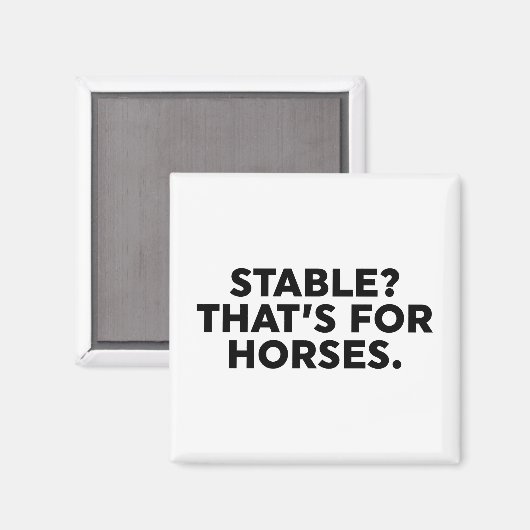 Stabiel? Dat is voor paarden. Magneet (Voorkant / Achterkant)