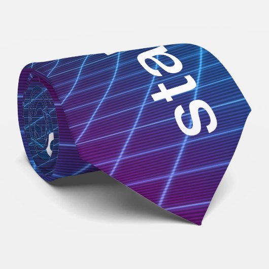 Stabiel Genius Cybergrid 80s esthetisch stropdas (Opgerold)