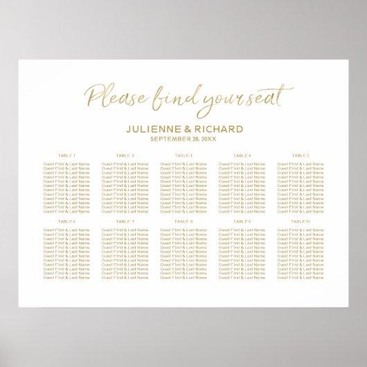 Stabiel Golden Letterteken voor bruiloft Poster (Voorkant)