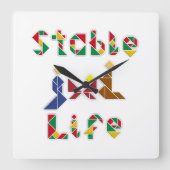 Stabiel leven vierkante klok (Voorkant)