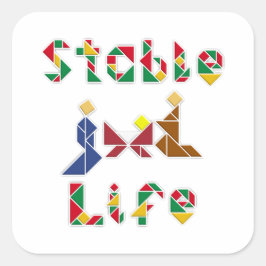 Stabiel leven vierkante sticker
