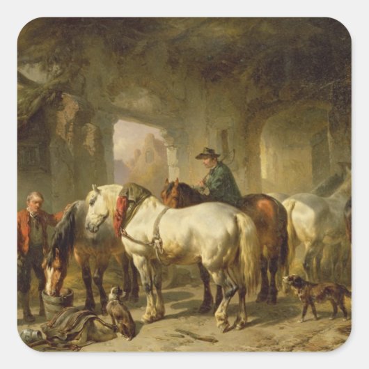 Stabiel Vierkante Sticker (Voorkant)