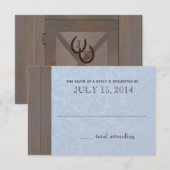 Stabiele deuren met Hoefijzers Barn Response RSVP Kaartje (Voorkant / Achterkant)