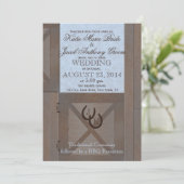 Stabiele deuren schuur bruiloft kaart (Staand voorkant)