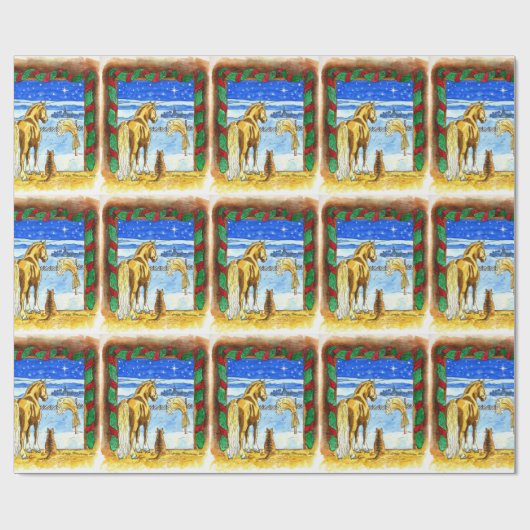 Stabiele Kerstmis Cadeaupapier (Vlak)