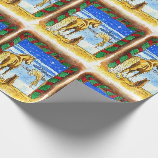 Stabiele Kerstmis Cadeaupapier (Hoek)