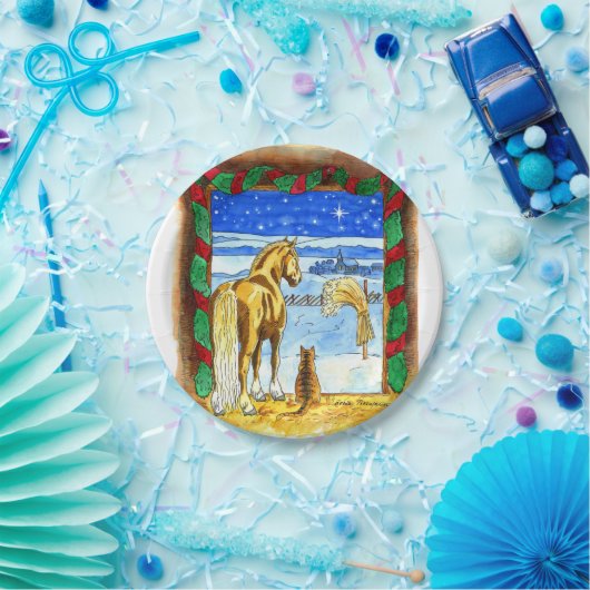 Stabiele Kerstmis Papieren Bordje (Feest)