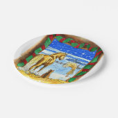 Stabiele Kerstmis Papieren Bordje (Gekanteld)