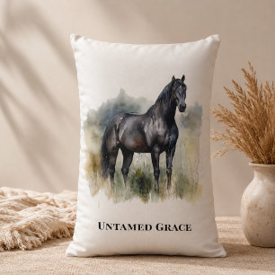 Stabiele lounge zwarte paard accent kussen
